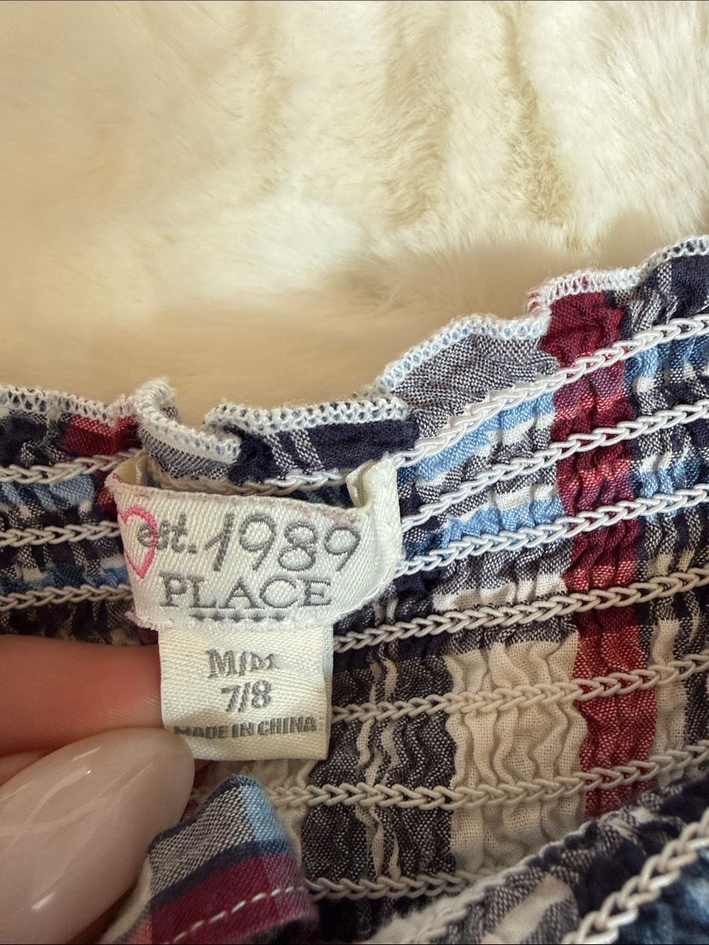 The Children's Place Red White and Navy Plaid Tiered Sundress - Picture 3 of 3
